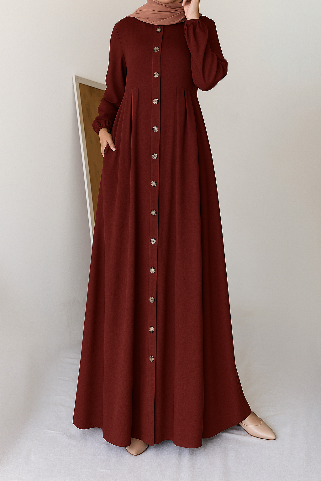 Abaya Button Dress