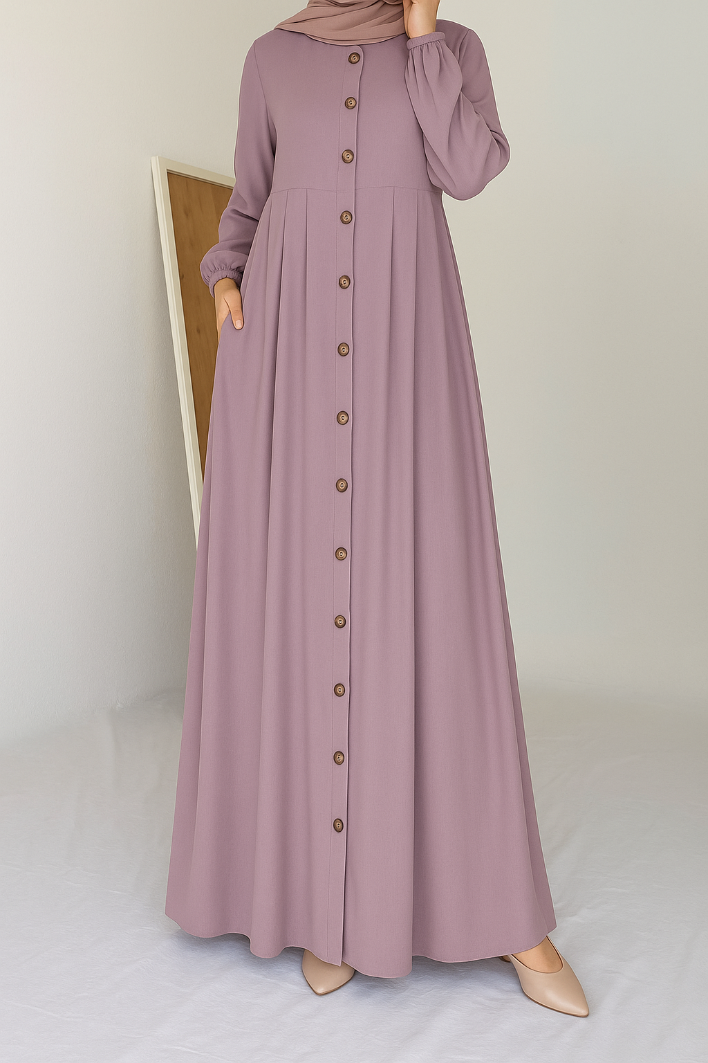 Abaya Button Dress